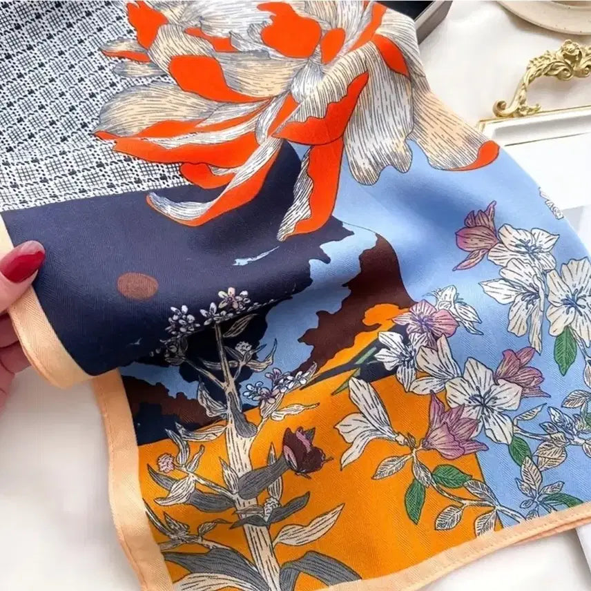 [BUNJANG] Floral Pattern Scarf / 플라워 패턴 스카프(새상품)