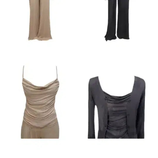 [BUNJANG] Roselin Wave Drape Tank Top and Pants Set / 교신 로젤린 웨이비 드레이프 나시 바지 셋업 (하객룩 피로연 미시룩