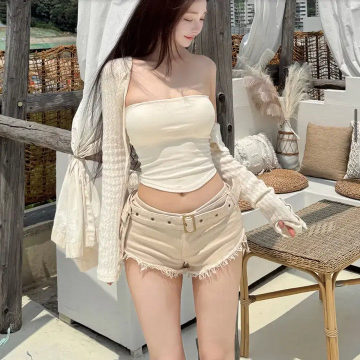 [BUNJANG] KINDAMIE Western Cargo Belt Short Pants / 카인다미 웨스턴카고벨트숏팬츠