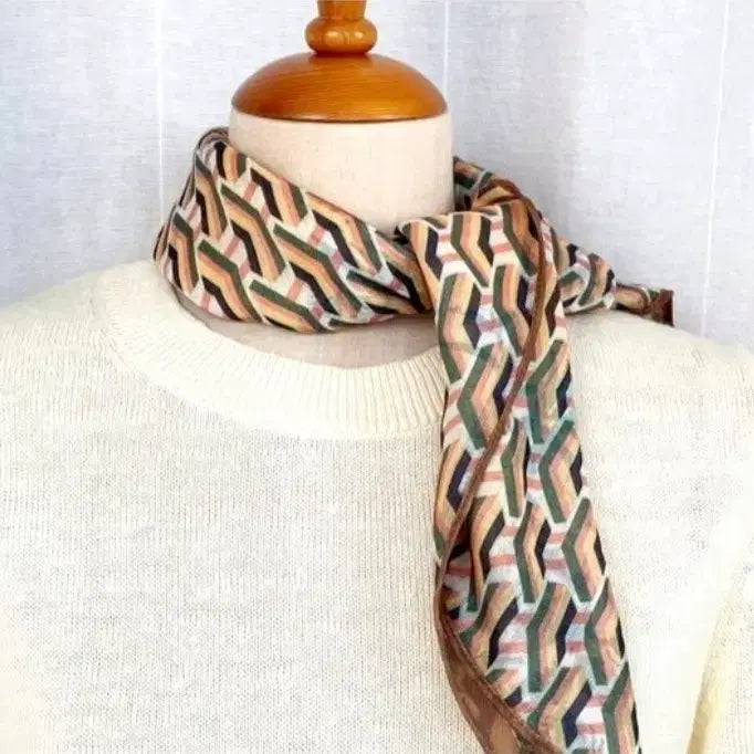 [BUNJANG] Two-Way Flower Pattern Scarf Yellow / 투웨이 플라워 패턴 스카프 옐로우(새상품)