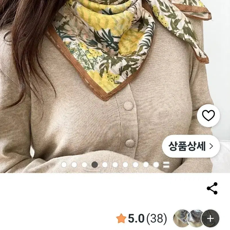 [BUNJANG] Two-Way Flower Pattern Scarf Yellow / 투웨이 플라워 패턴 스카프 옐로우(새상품)