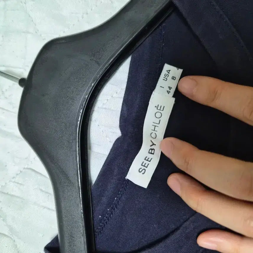 [BUNJANG] See by Chloé Printed Short Sleeve T-Shirt Navy / 씨바이끌로에 프린팅 반팔 티셔츠 네이비