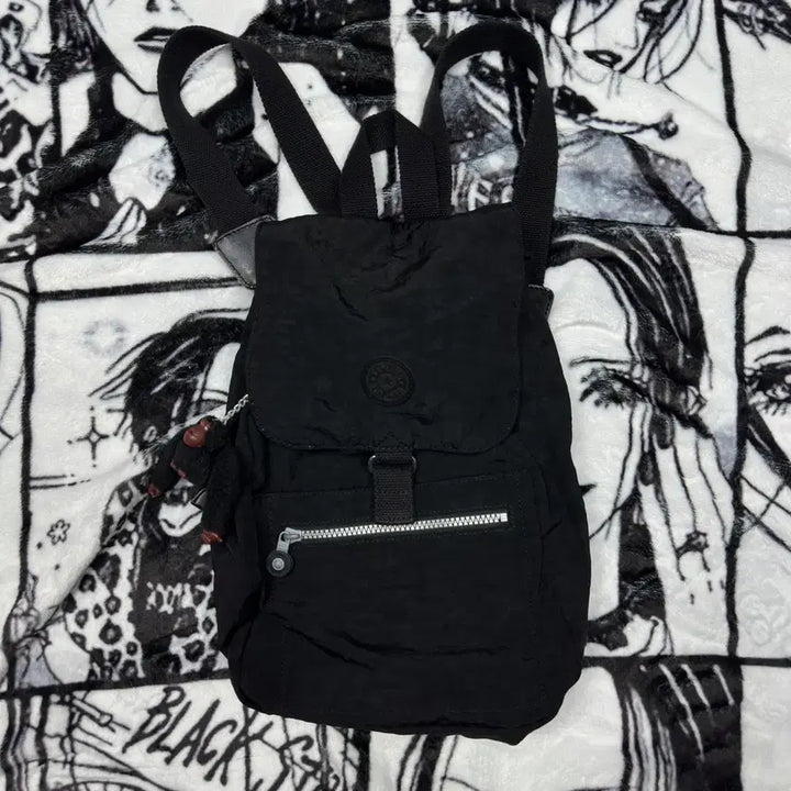 [BUNJANG] Kipling Nylon Black Mini Backpack / 키플링 나일론 블랙 미니 복조리 백팩