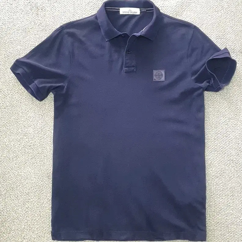 [BUNJANG] Stone Island Slim Fit Navy Polo Shirt / 스톤아일랜드 백화점 구매 정품 반팔 카라티셔츠 판매해요