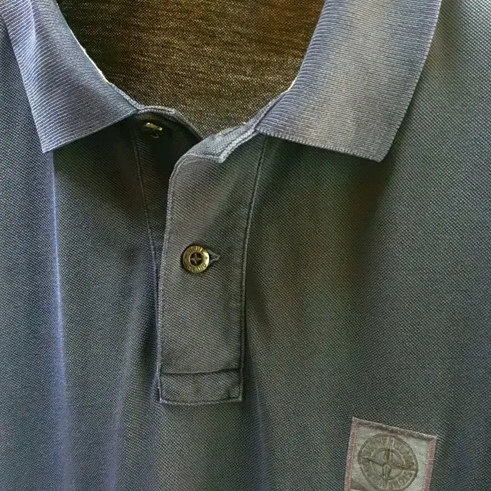 [BUNJANG] Stone Island Slim Fit Navy Polo Shirt / 스톤아일랜드 백화점 구매 정품 반팔 카라티셔츠 판매해요