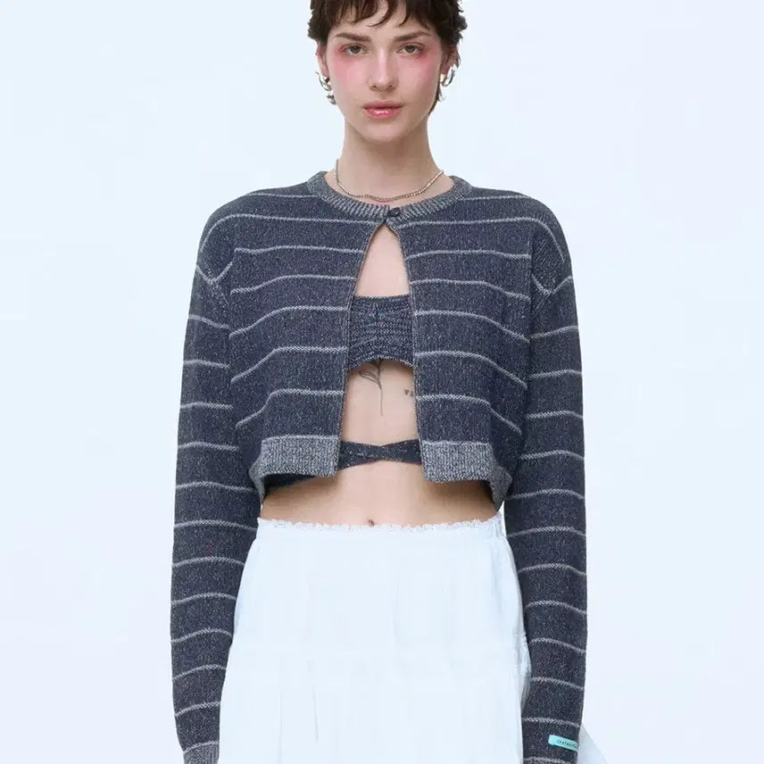[BUNJANG] Instant Funk Two-Way Cropped Cardigan / 인스턴트펑크 투웨이 크롭 가디건