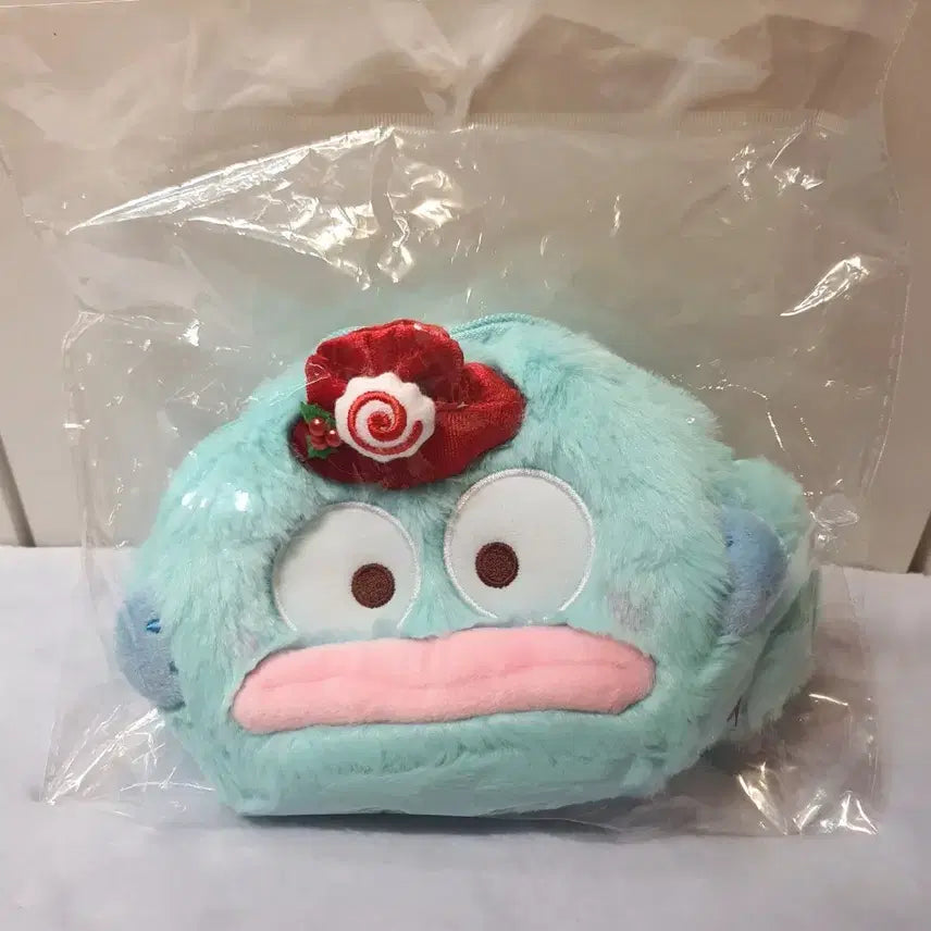 [BUNJANG] Sanrio Hangyodon &amp; Pompompurin Sweet Holiday Face Plush Pouch / 산리오 스위트 홀리데이 얼굴 봉제 파우치 한교동 폼폼푸린