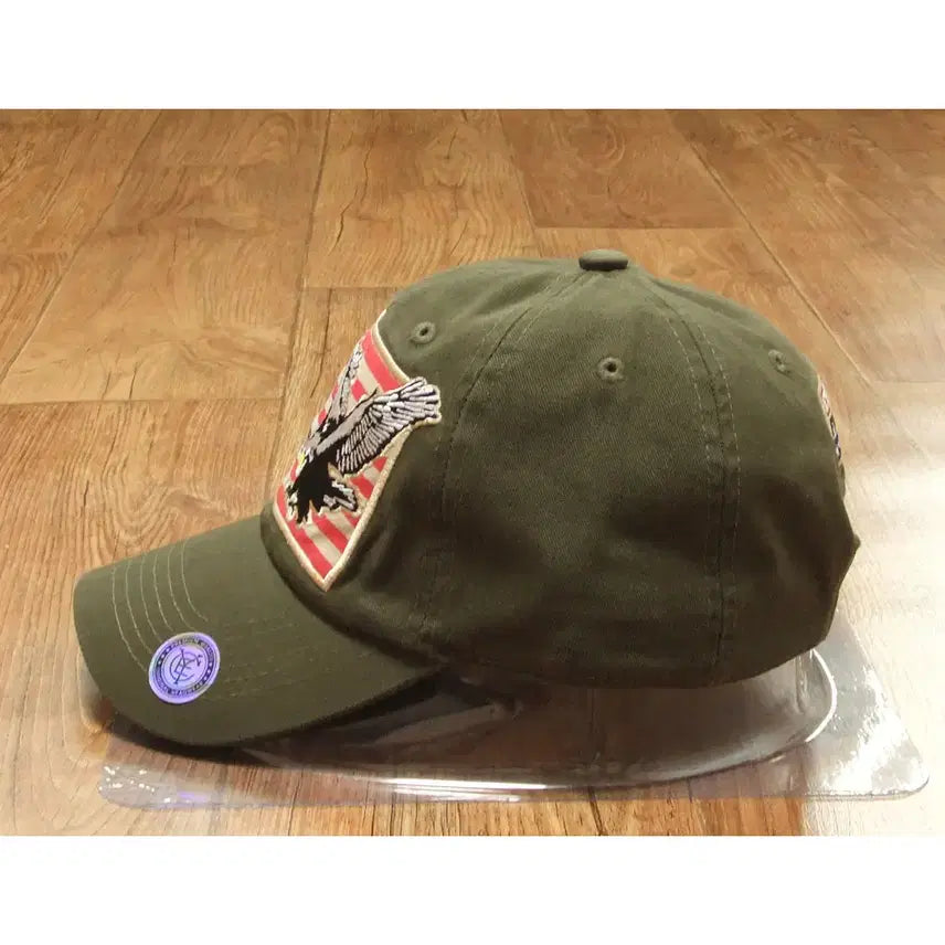 [BUNJANG] American Eagle Flag Khaki Baseball Cap / 아메리칸 독수리 성조기 카키색 야구모자 볼캡 CEY-17
