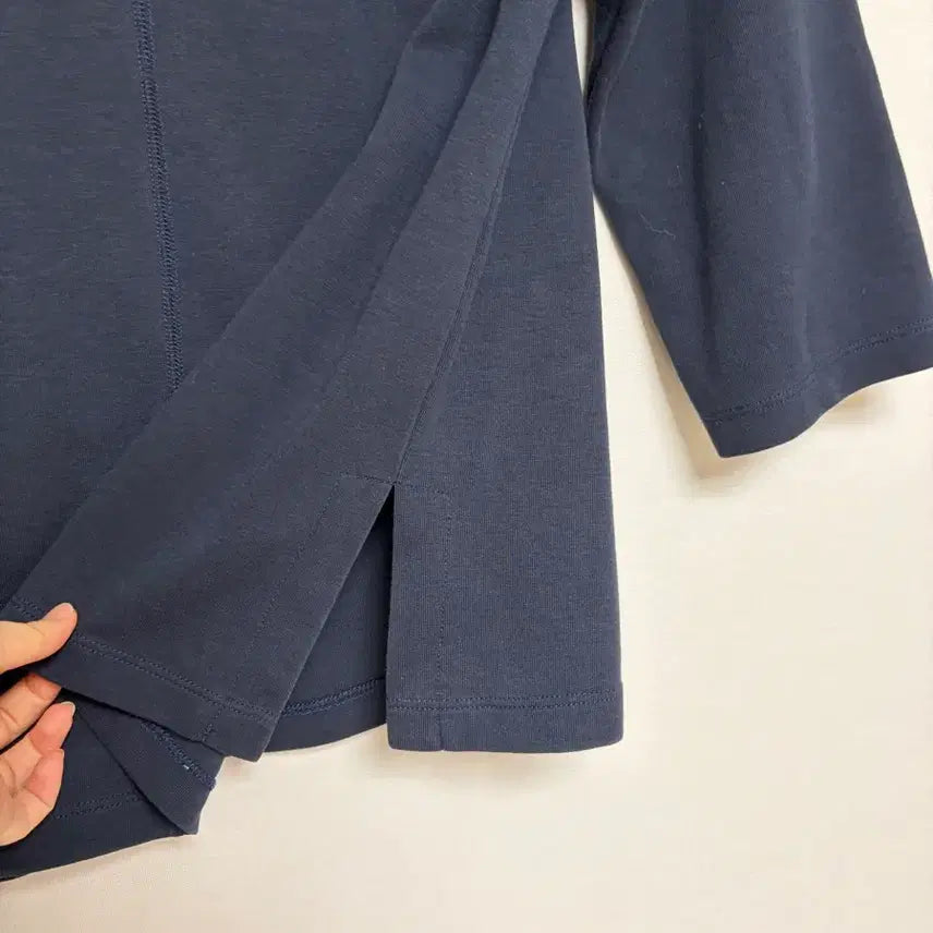[SOLD OUT] 폴앤조 PAUL 스팽글 로고 8부 티셔츠 네이비 데일리룩