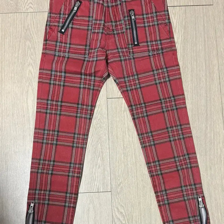 [SOLD OUT] 90s~00s 일본 RNA 펑크 본디지 스키니 타탄 체크 팬츠 M사이즈