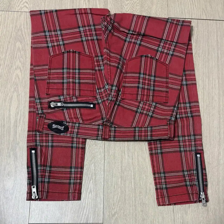 [SOLD OUT] 90s~00s 일본 RNA 펑크 본디지 스키니 타탄 체크 팬츠 M사이즈