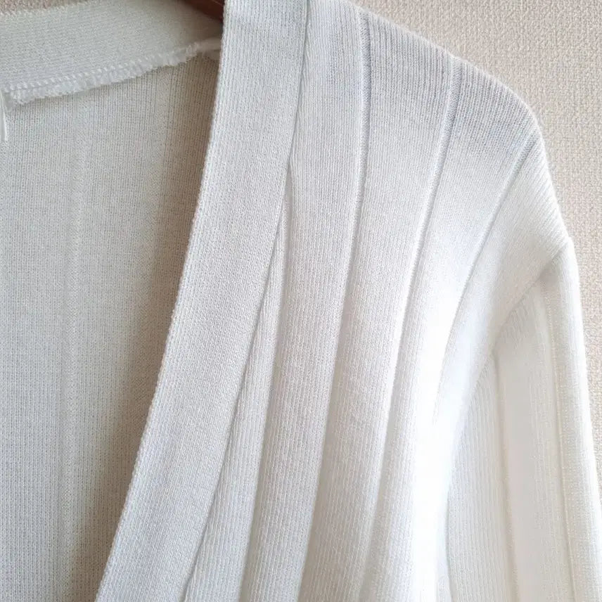[BUNJANG] System White Knit Cardigan / 한섬 시스템 화이트 니트 가디건 7부