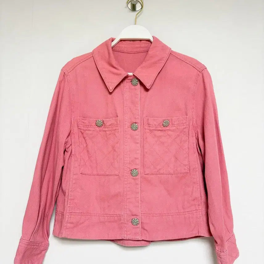 [SOLD OUT] 핑크색 퀼팅 데님 자켓