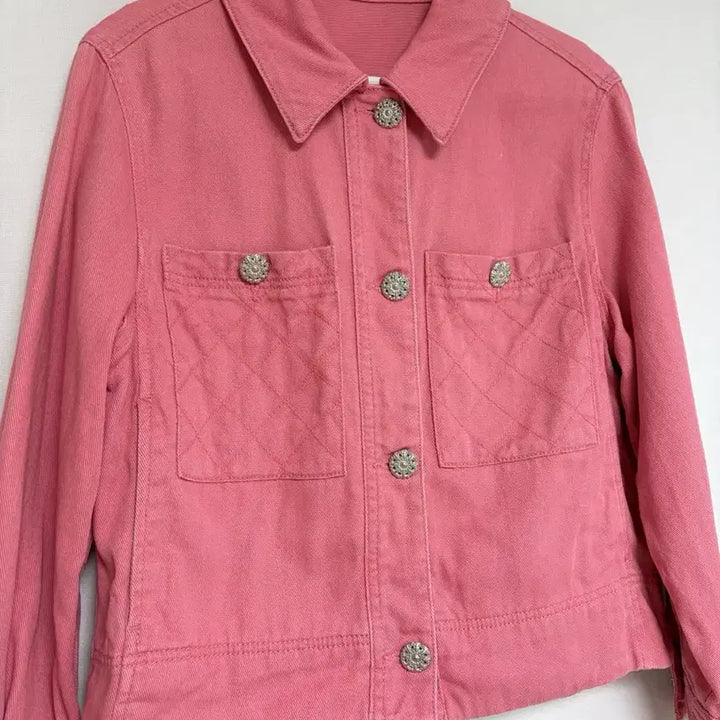 [SOLD OUT] 핑크색 퀼팅 데님 자켓
