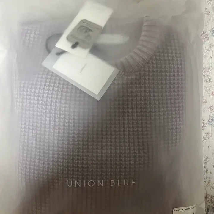 [BUNJANG] UNION BLUE Fox Waffle Sweater - Lavender / UNION BLUE 폭스 와플 스웨터 라벤더