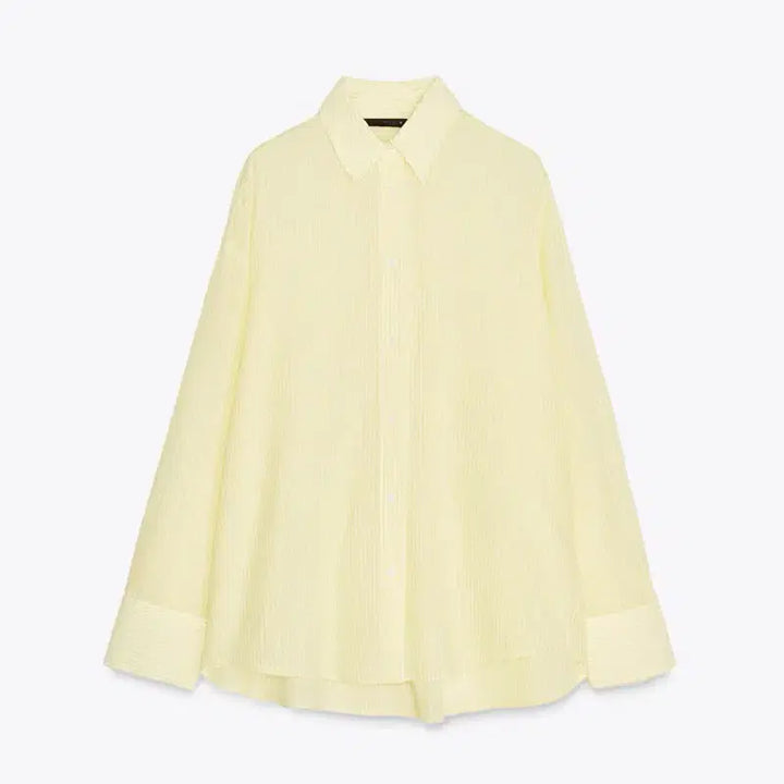 [BUNJANG] ZARA Oversized Cotton Striped Shirt / ZARA 자라 오버사이즈 코튼 스트라이프 셔츠