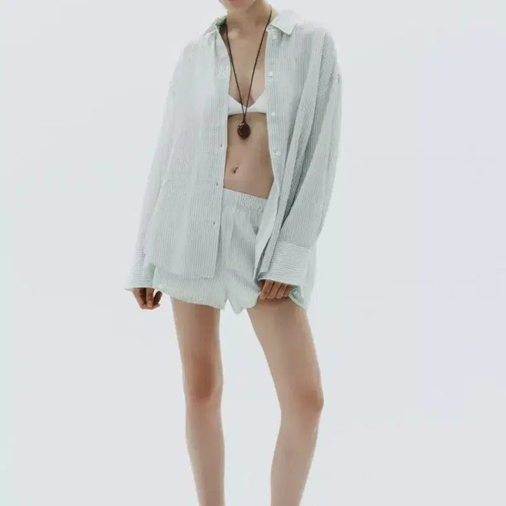 [BUNJANG] ZARA Oversized Cotton Striped Shirt / ZARA 자라 오버사이즈 코튼 스트라이프 셔츠