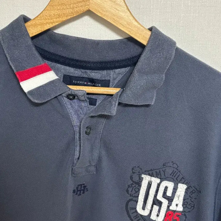[SOLD OUT] 타미힐피거 USA 슬림핏 XL 네이비 반팔 카라티