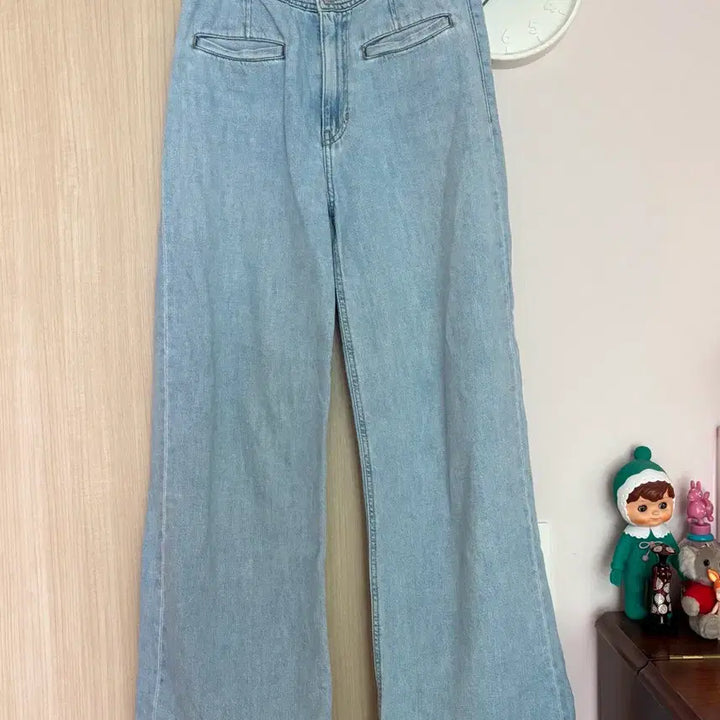 [BUNJANG] Guess High-Waist Wide Leg Jeans / 정품) 게스 연청 하이웨스트 와이드 청바지