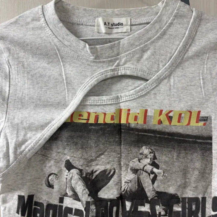 [BUNJANG] Vintage Printed Crop T-shirt / 멜란지 빈티지 프린팅 크롭 반팔티셔츠