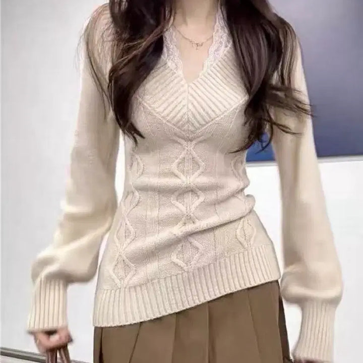 [BUNJANG] Blackup We We Me You Slim V-neck Knit Sweater / 블랙업 위위미유 st케이블 슬림 브이넥니트