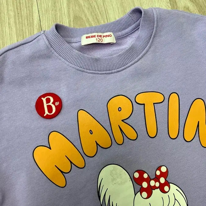 [BUNJANG] Bebe de Pino Martin Sweatshirt Lavender / 베베드피노 맨투맨 120