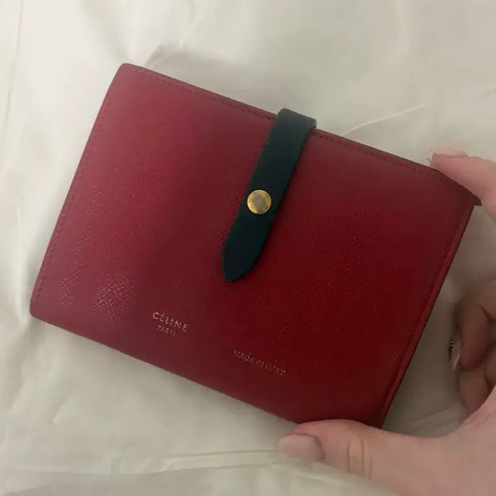 [BUNJANG] Celine Red Snap Button Wallet / 셀린느 레드 반지갑 스냅 버튼