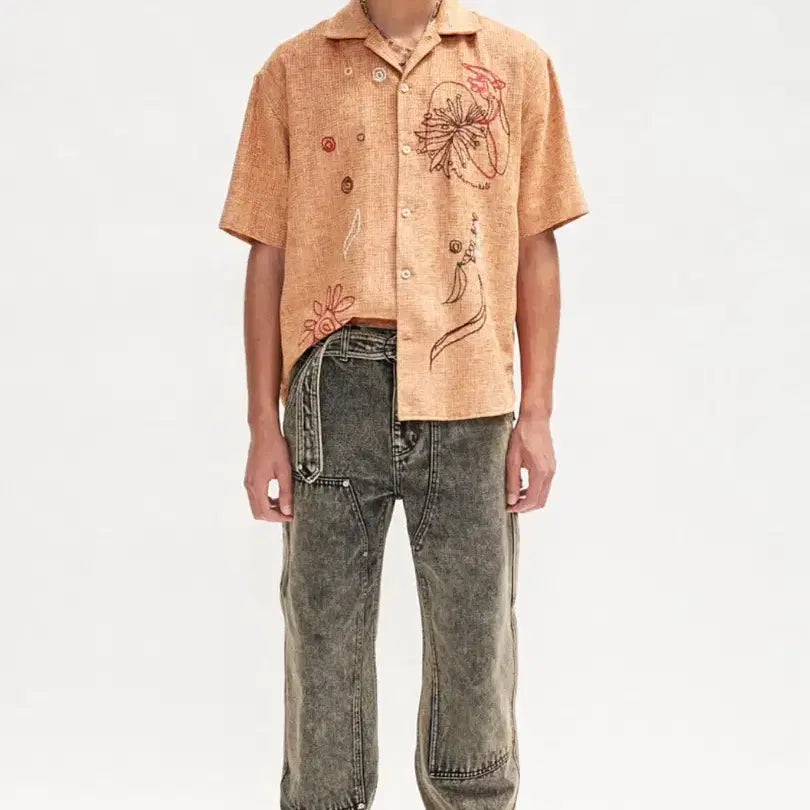 [BUNJANG] Andersson Bell Carpenter Jeans (Yellow Beige) / 앤더슨벨 오버다이 컬러 카펜터 진 apa498m(YELLOW BEIGE)