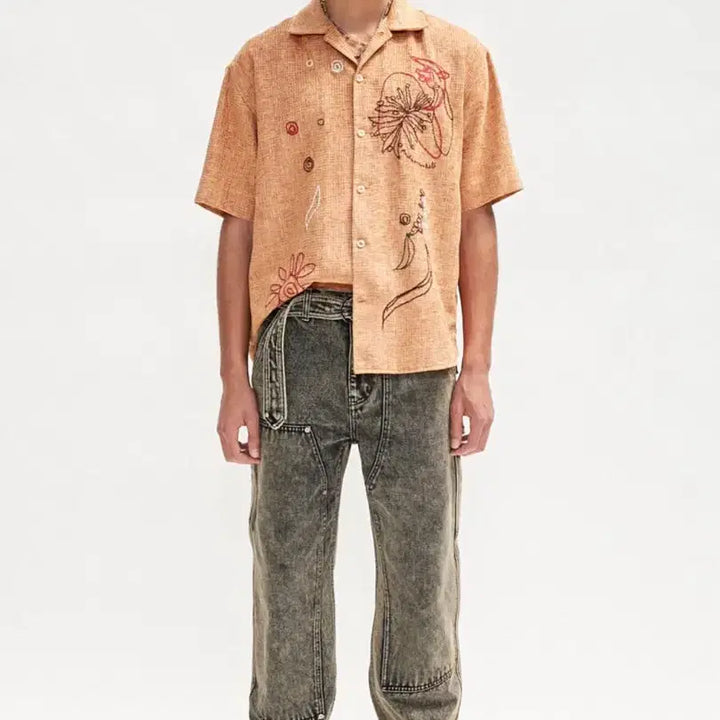 [BUNJANG] Andersson Bell Carpenter Jeans (Yellow Beige) / 앤더슨벨 오버다이 컬러 카펜터 진 apa498m(YELLOW BEIGE)