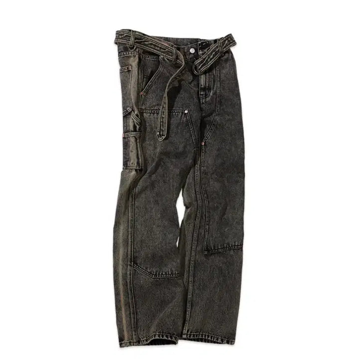 [BUNJANG] Andersson Bell Carpenter Jeans (Yellow Beige) / 앤더슨벨 오버다이 컬러 카펜터 진 apa498m(YELLOW BEIGE)