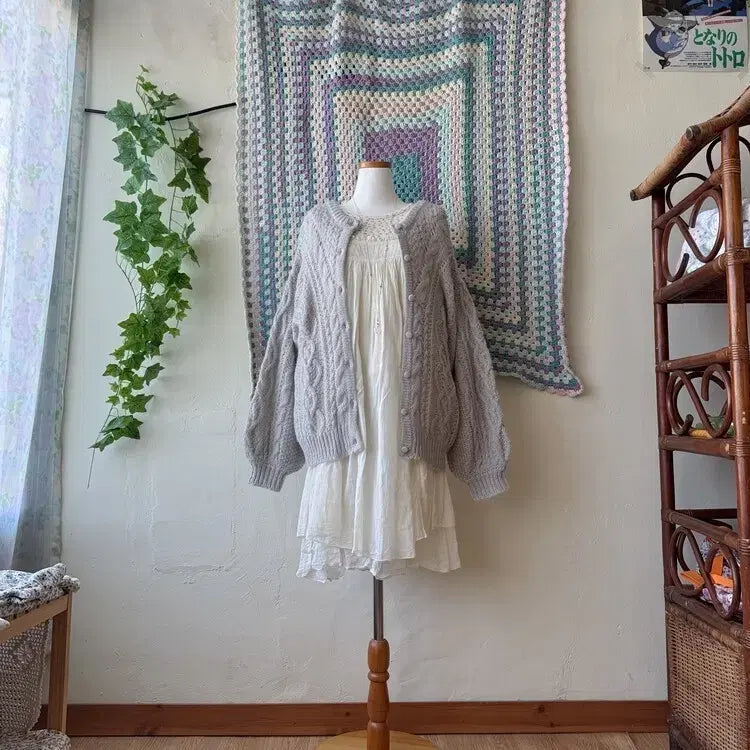 [BUNJANG] Selni Vintage Floral Waffle T-Shirt / 셀니빈티지 잔꽃 와플 티셔츠