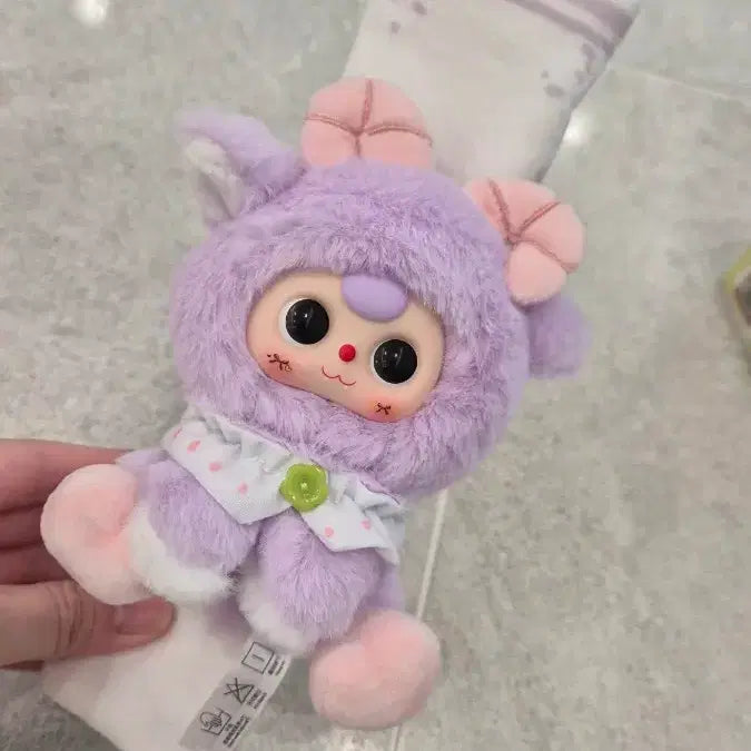 [BUNJANG] Kuromi Cat Doll with Safety Belt Attachment / 베이비쓰리 안전벨트 쿠로미눈 핑크 고양이 인형