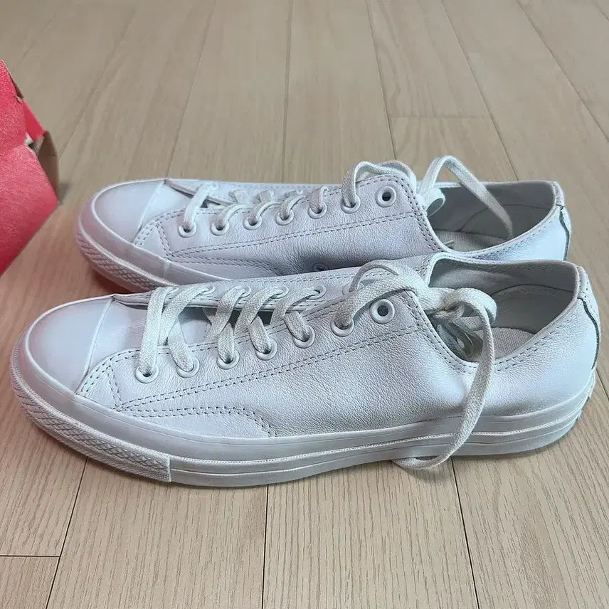 [BUNJANG] Converse Chuck Taylor White Leather Sneakers (280) / [280] 컨버스 척테일러 화이트 레더 280