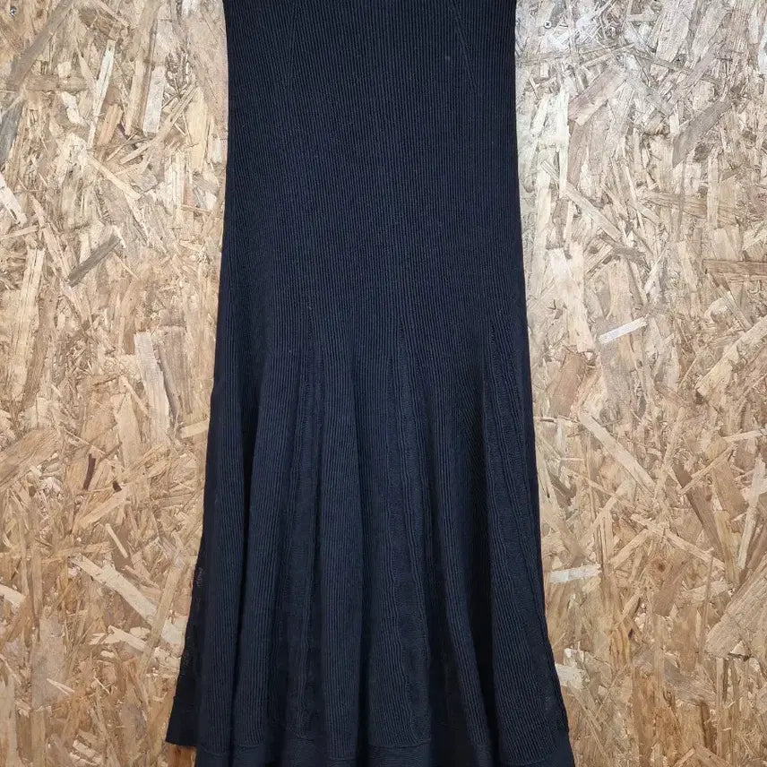[BUNJANG] MICHAA Black Knit Flare Long Skirt / 미샤(MICHAA) 니트 플레어 롱스커트 블랙(5),6