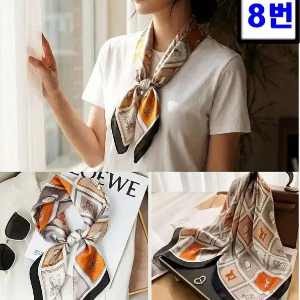 [BUNJANG] Patterned Twilly Scarf / 패턴 스카프 트윌리