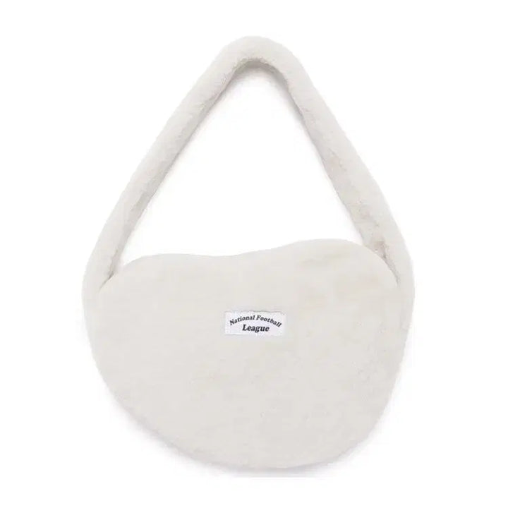 [BUNJANG] NFL White Fur Tote Bag / NFL 엔에프엘 퍼 토트백 가방 화이트 숄더백