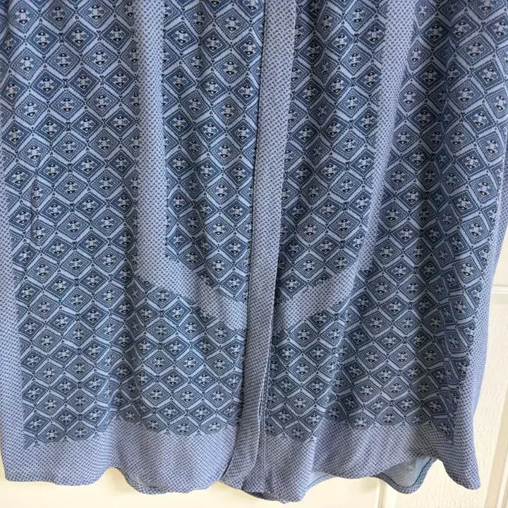 [BUNJANG] Vintage Blue Viscose Summer Blouse / (일본 수입 빈티지)나시 블라우스 셔츠 블루 비스코스 여름