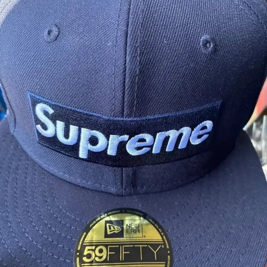 [BUNJANG] Supreme Bones Box Logo New Era Cap / 슈프림 본즈 박스로고 뉴에라 25FW 네이비 758