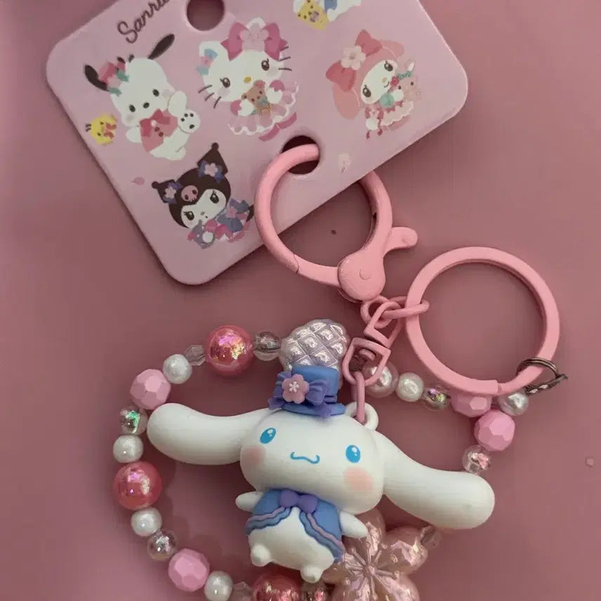 [BUNJANG] Sanrio Cinnamoroll Cherry Blossom Keyring / 산리오 시나모롤 벚꽃 키링