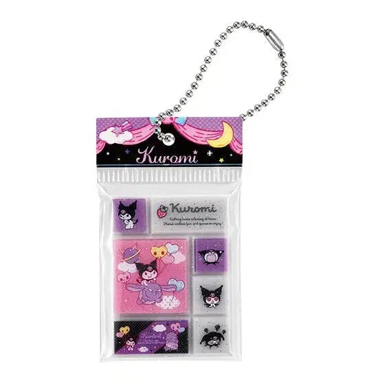 [BUNJANG] Sanrio Kuromi Tile Seal Sticker Miniature Keychain Gacha / [가챠][쿠로미] 산리오 타일 씰 스티커 미니어쳐 키링 가챠