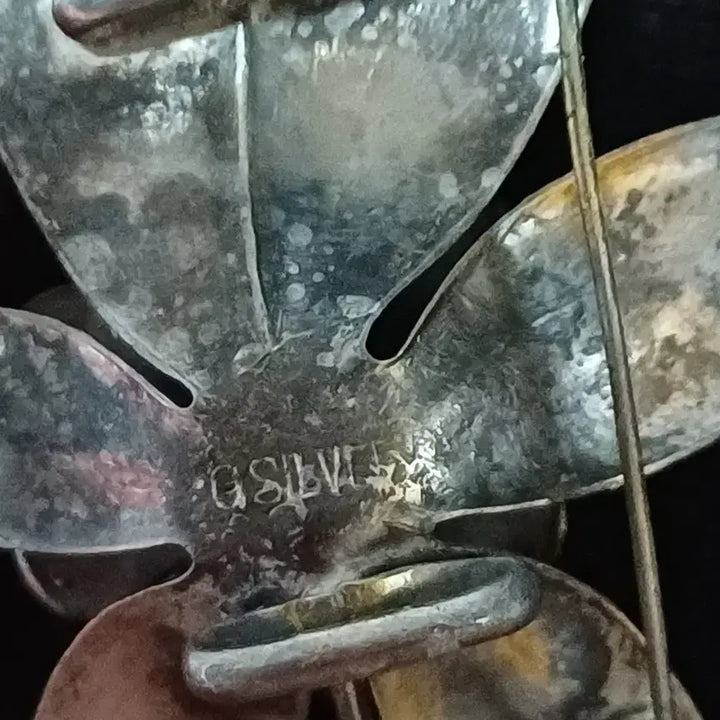 [BUNJANG] Coral Brooch Silver Engraved / 산호 브로치