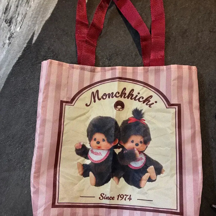 [BUNJANG] Monchhichi Pink Tote Bag / 몬치치 가챠가방 토트백 핑크 파우치