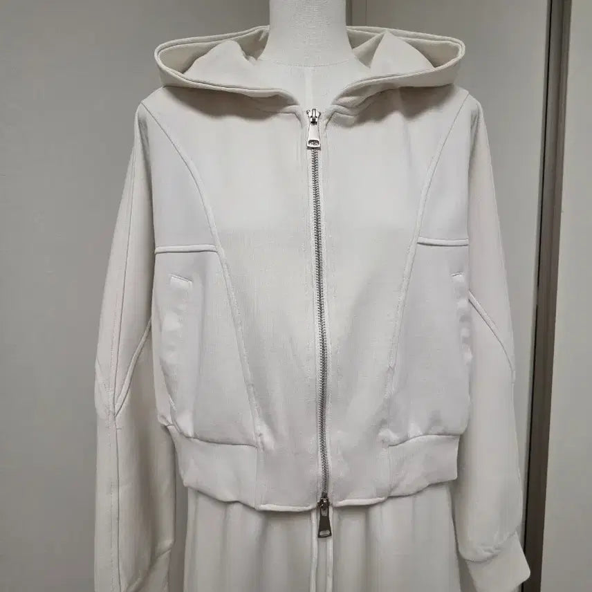[BUNJANG] Ivory Hoodie Zip-up and Long Skirt Set / 아이보리 후드집업 롱 스커트 세트