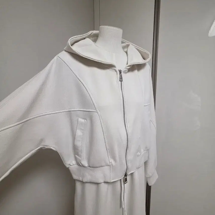 [BUNJANG] Ivory Hoodie Zip-up and Long Skirt Set / 아이보리 후드집업 롱 스커트 세트