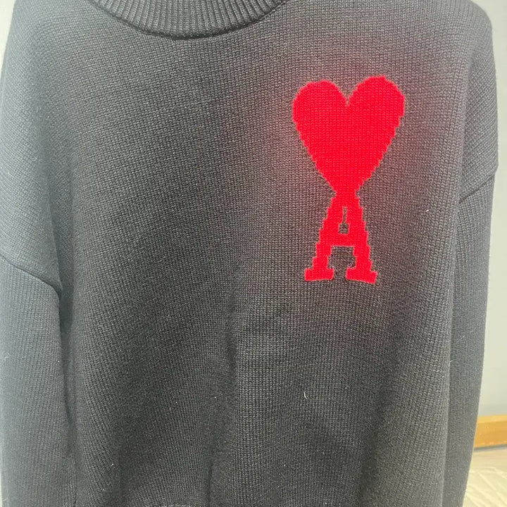 [BUNJANG] AMI Intarsia Big Heart Sweater M / 아미 인타르시아 빅하트 m
