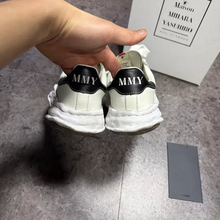 [BUNJANG] Mihara Yasuhiro Blakey Leather Sneakers Cream / 미하라야스히로 블레이키 41 풀박스 크림