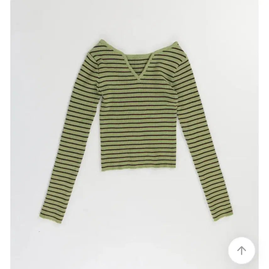 [BUNJANG] Miniopoe Striped V-Neck T-Shirt / 미니포에 스트라이프 브이넥 티셔츠 새상품