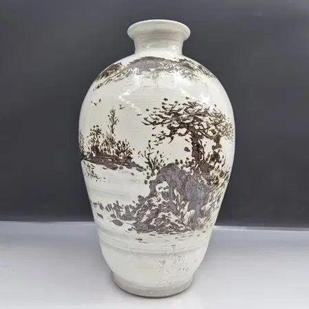 [BUNJANG] Han Chang-mun Buncheong Iron-Painted Landscape Large Jar / 청담 한창문선생의 분청철화 산수문대호/