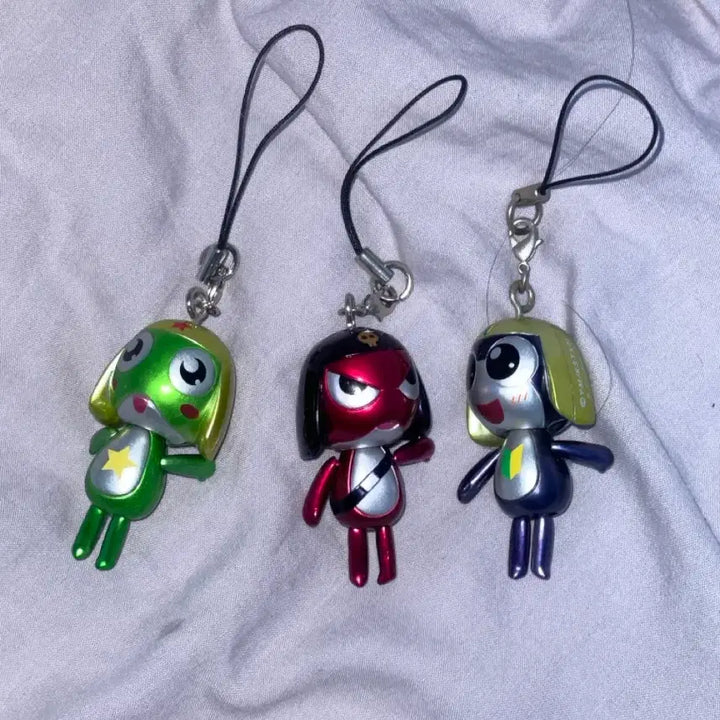 [BUNJANG] Sgt. Frog Keroro Tamama Giroro Dangling Metal Keychain (Vintage) / 개구리중사 케로로 기로로 타마마 대롱대롱 메탈 고전 키링