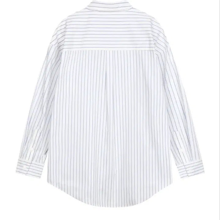 [BUNJANG] Marithe Francois Girbaud Oversized Unisex Shirt Blue Stripe / 새상품 마리떼프랑소와저버 오버사이즈 유니섹스 셔츠